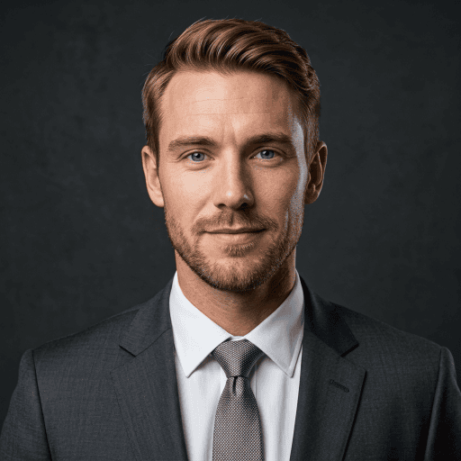 AI professional headshot example for a LinkedIn executive profile